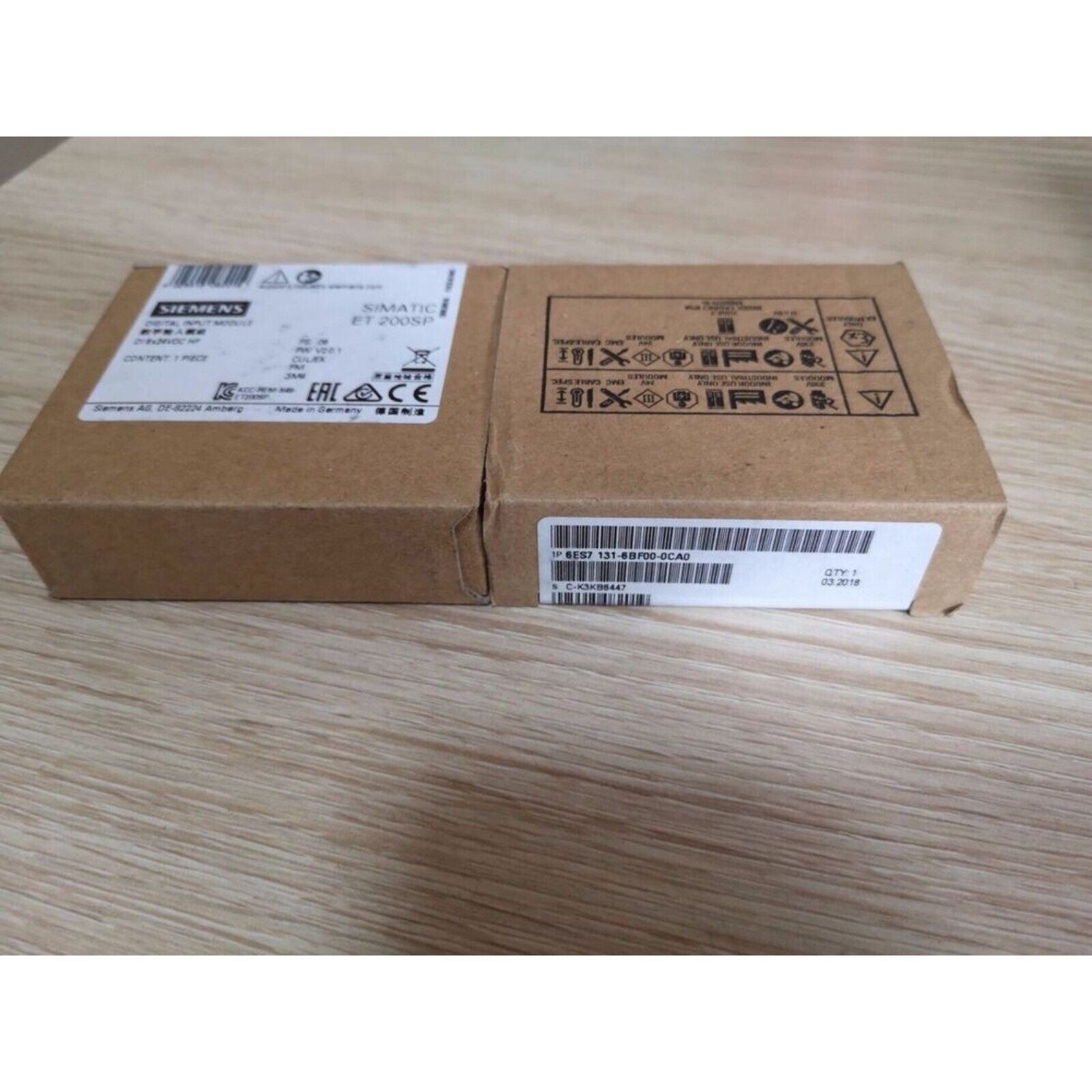 Siemens ET 200SP digital input module 6ES7 131-6BF00-0CA0 in original packaging, industrial automation part.