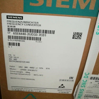 PLC | Siemens | 6SE6440-2UD33-7EB1 6SE6 440-2UD33-7EB1 MICROMASTER440 without filter
