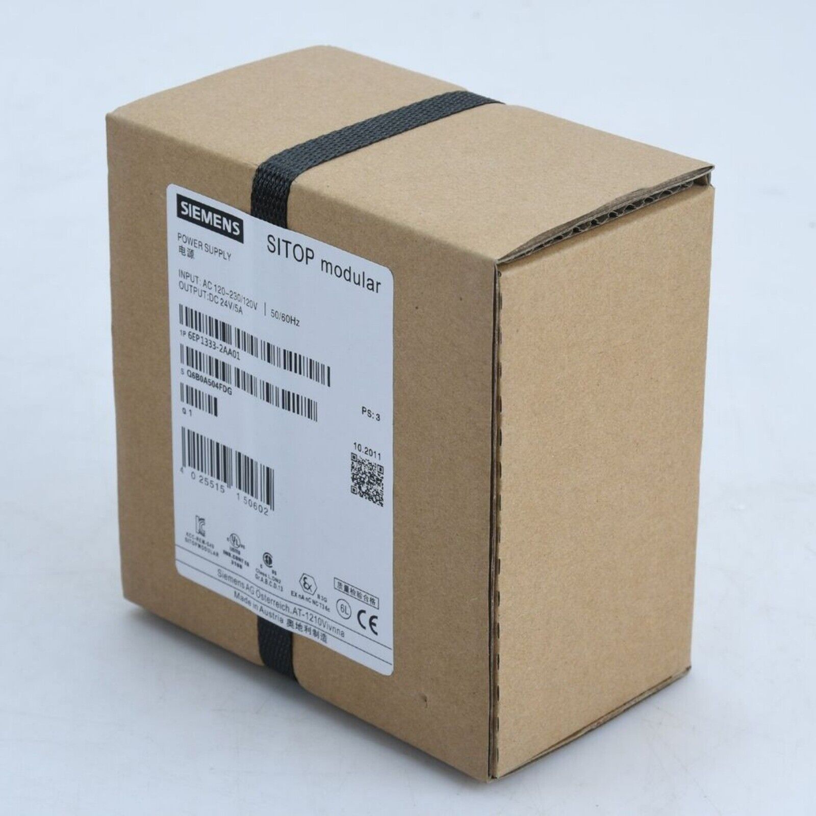 Siemens SITOP modular power supply box, model 6EP1333-2AA01, industrial automation component.