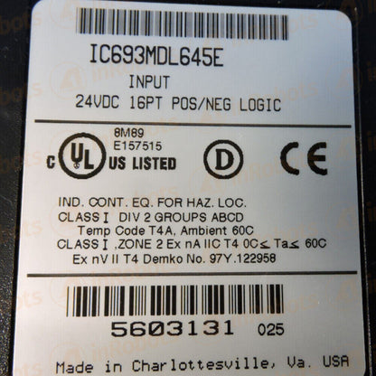 FANUC IC693MDL645E Input Module, 24VDC 16PT POS/NEG Logic