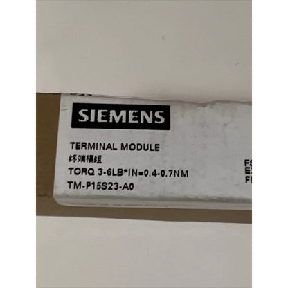 Siemens Terminal Module TM-P15S23-A0, Industrial automation part, torque 3-6LB*IN