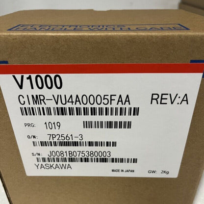 Yaskawa V1000 CIMR-VU4A0005FAA inverter in packaging, industrial automation part