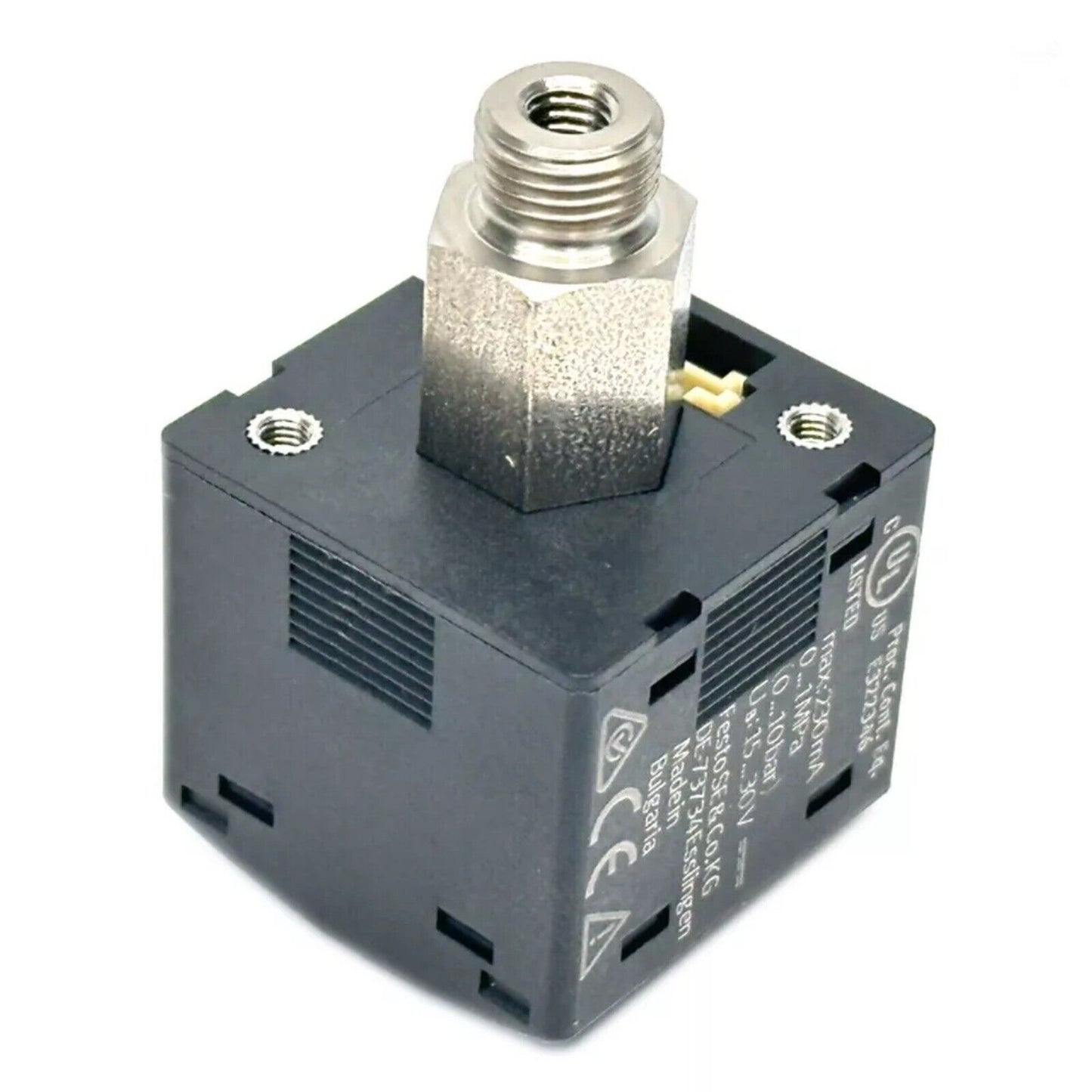 Festo SPAN-P10R-G18M-PN-PN-L1 pressure sensor, black and silver, industrial automation part