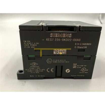 Siemens 6ES7 235-0KD22-0XA0 PLC Module, Made in Germany, black industrial automation equipment