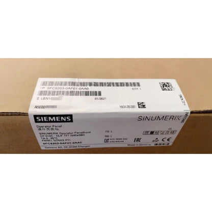 Siemens SINUMERIK Operator Panel 6FC5203-0AF01-0AA0, industrial automation equipment, product packaging