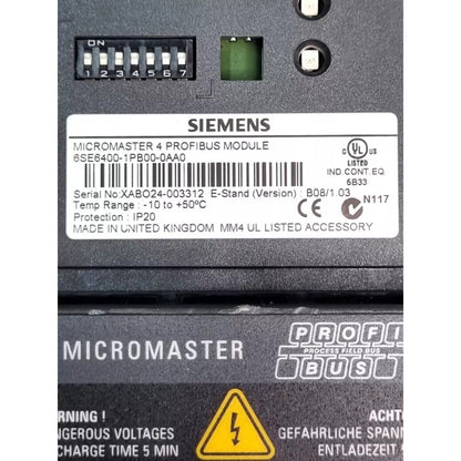 Drive | Siemens | 6SE6400-1PB00-0AA0 6SE6 400-1PB00-0AA0 MICROMASTER 4 PROFIBUS module