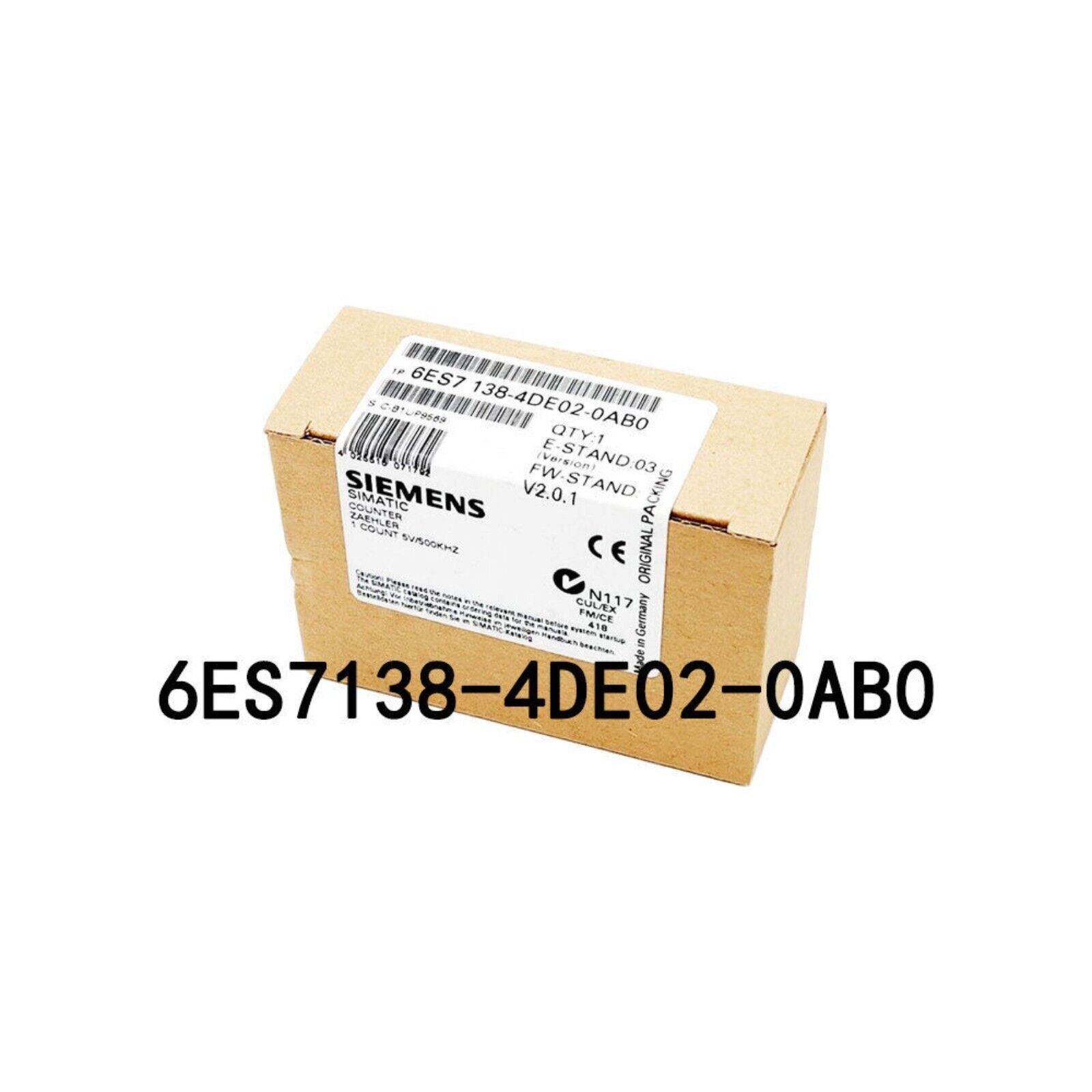 Siemens 6ES7 138-4DE02-0AB0 PM-E Power Module in box. Industrial automation part, new condition.