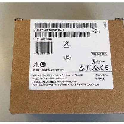 Siemens SIMATIC S7-1200 6ES7 232-4HD32-0XB0 Analog Output Module product box, Made in China