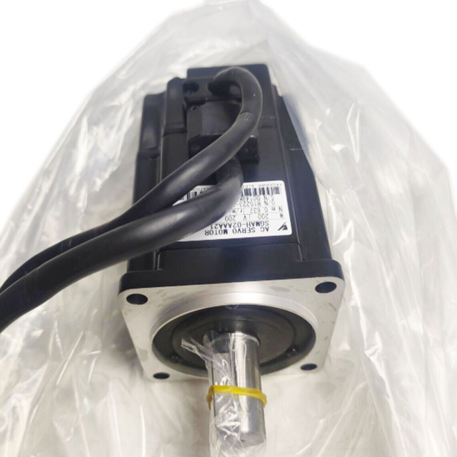 New YASKAWA SGMAH-02AAA21 AC Servo Motor in protective wrapping, industrial automation part.