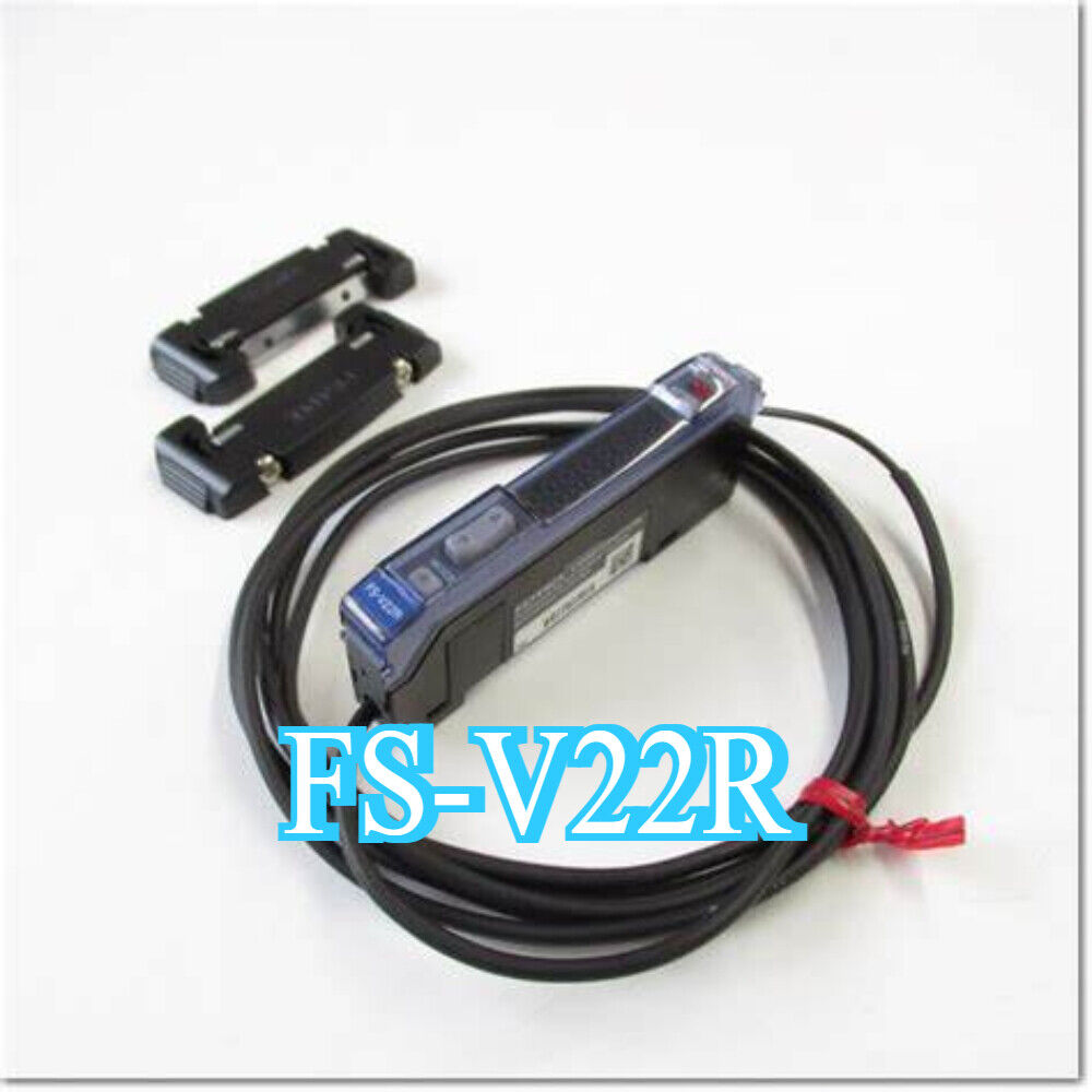 Keyence FS-V22R Fiber Optic Sensor with black cable and connectors. New Free Shipping FSV22R