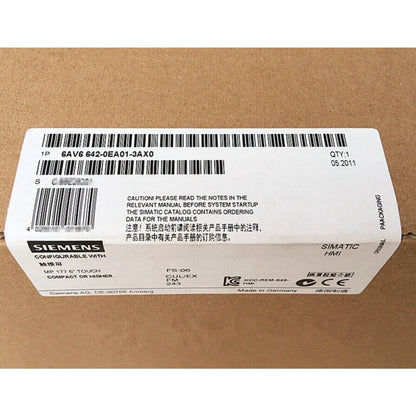 Siemens SIMATIC MP177 6" Touch Panel packaging with product information and barcode