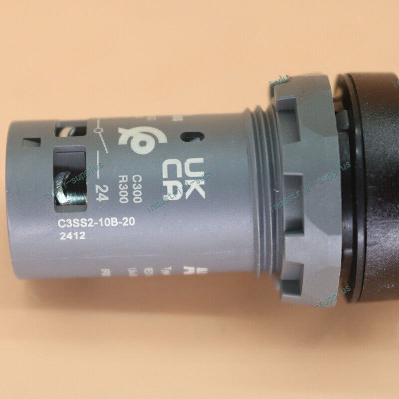 ABB C3SS2-10B-20 Pushbutton Switch, grey and black, a key component for industrial automation systems.