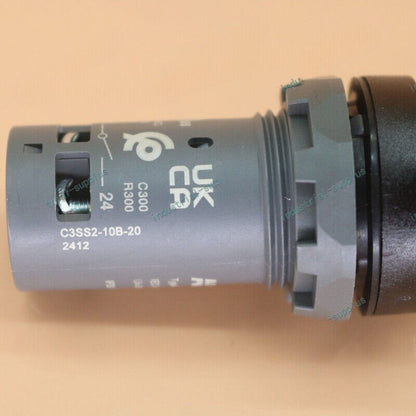 ABB C3SS2-10B-20 Pushbutton Switch, grey and black, a key component for industrial automation systems.