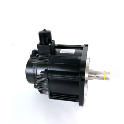YASKAWA SGMGV-13ADC61 servo motor, black industrial automation component, silver shaft, and black top.