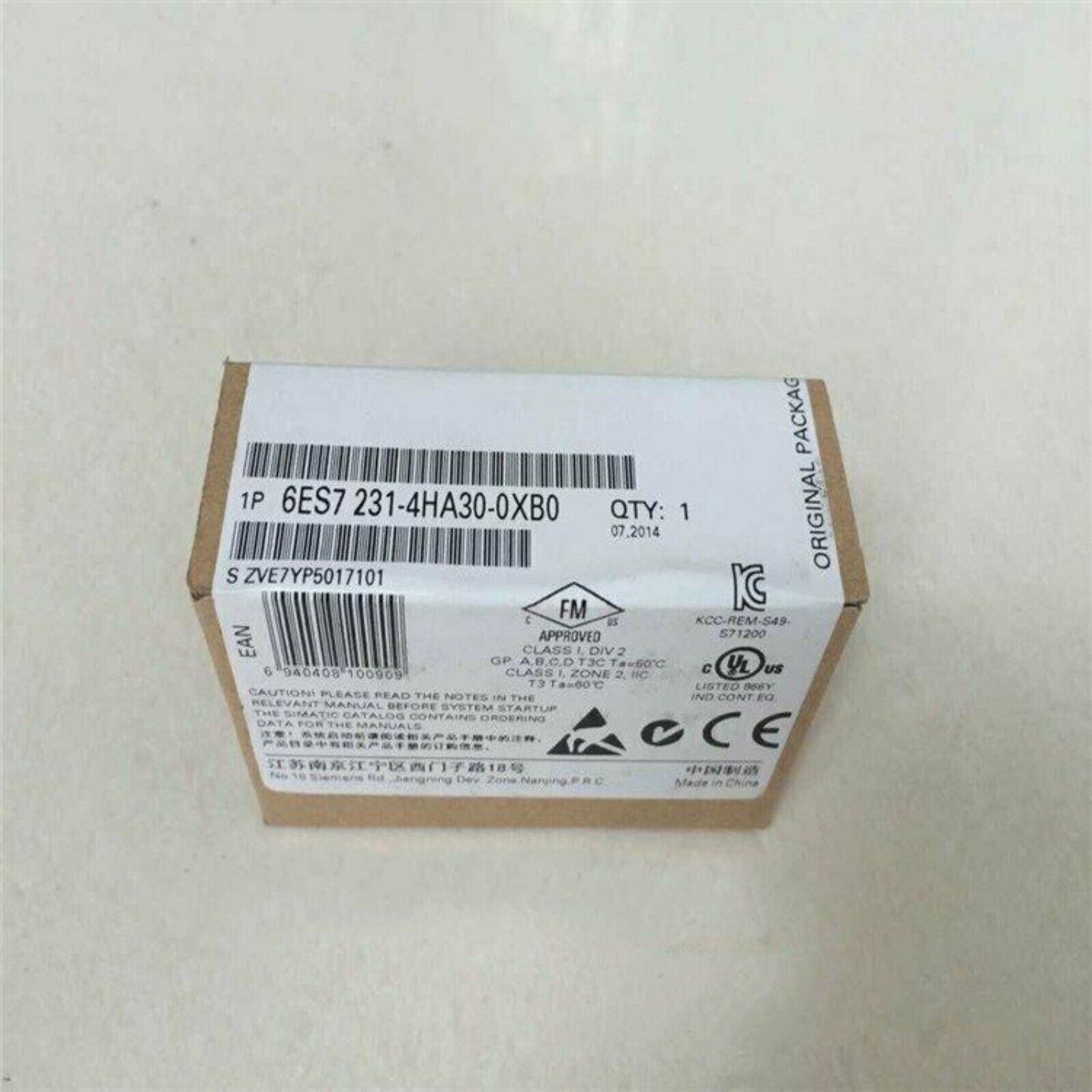 Siemens 6ES7231-4HA30-0XB0 SIMATIC S7-1200 digital input module in original packaging, QTY:1