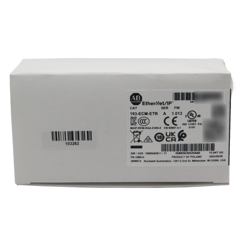 Allen-Bradley 193-ECM-ETR EtherNet/IP Communication Module Box, PLC industrial automation part