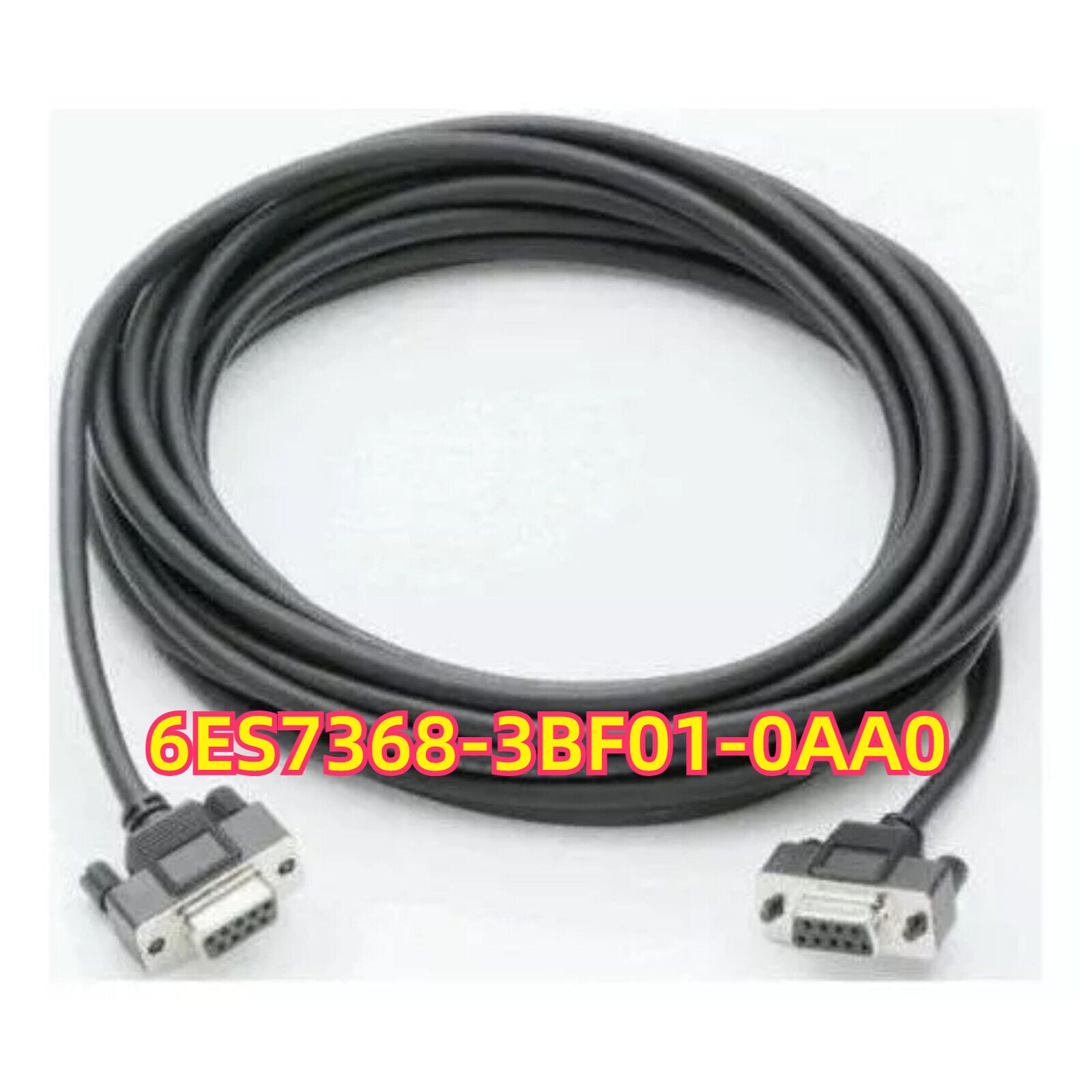 Siemens S7-300 Cable 5m - 6ES7368-3BF01-0AA0, black cable with connectors for PLC