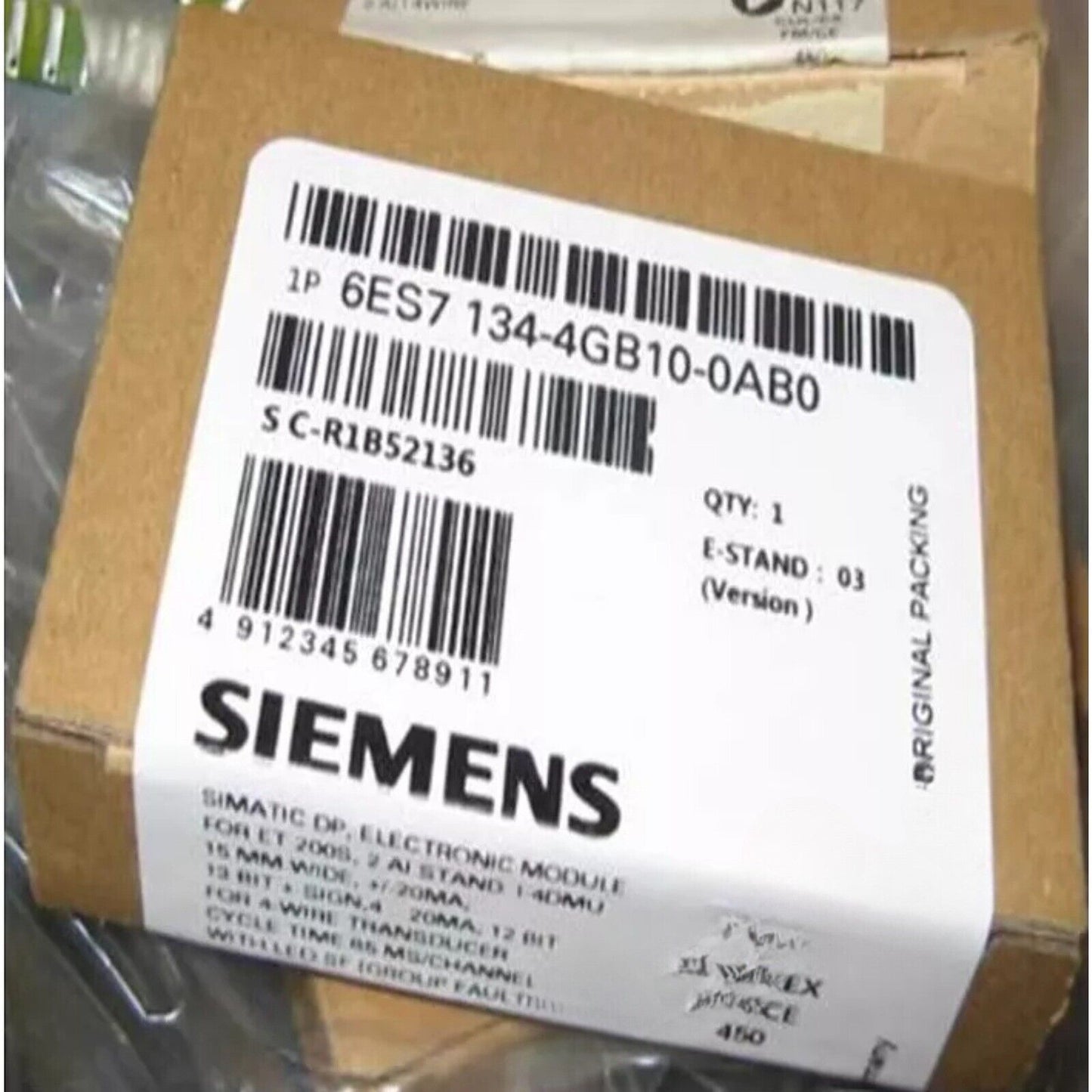 Siemens ET200S Electronic Module 6ES7 134-4GB10-0AB0, industrial automation part