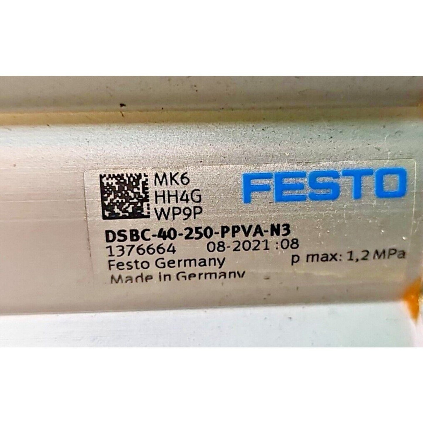 Festo DSBC-40-250-PPVA-N3 ISO cylinder. Industrial automation part with specific model number and specifications.