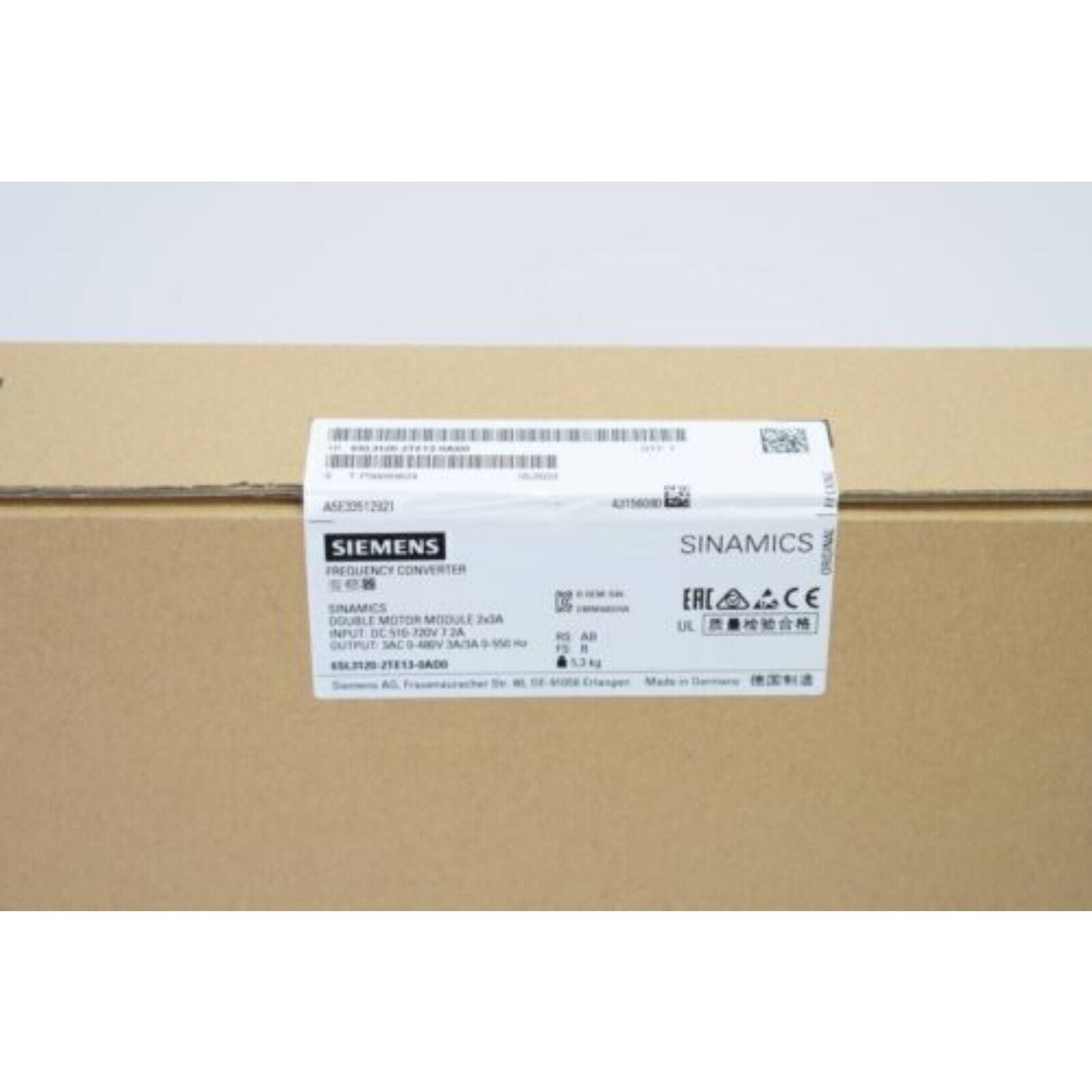 Siemens SINAMICS Frequency Converter Module in Packaging, 6SL3120-2TE13-0AD0