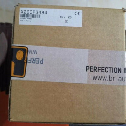 B&R X20CP3484 PLC Module in original packaging, featuring product information and 'PERFECTION' logo.