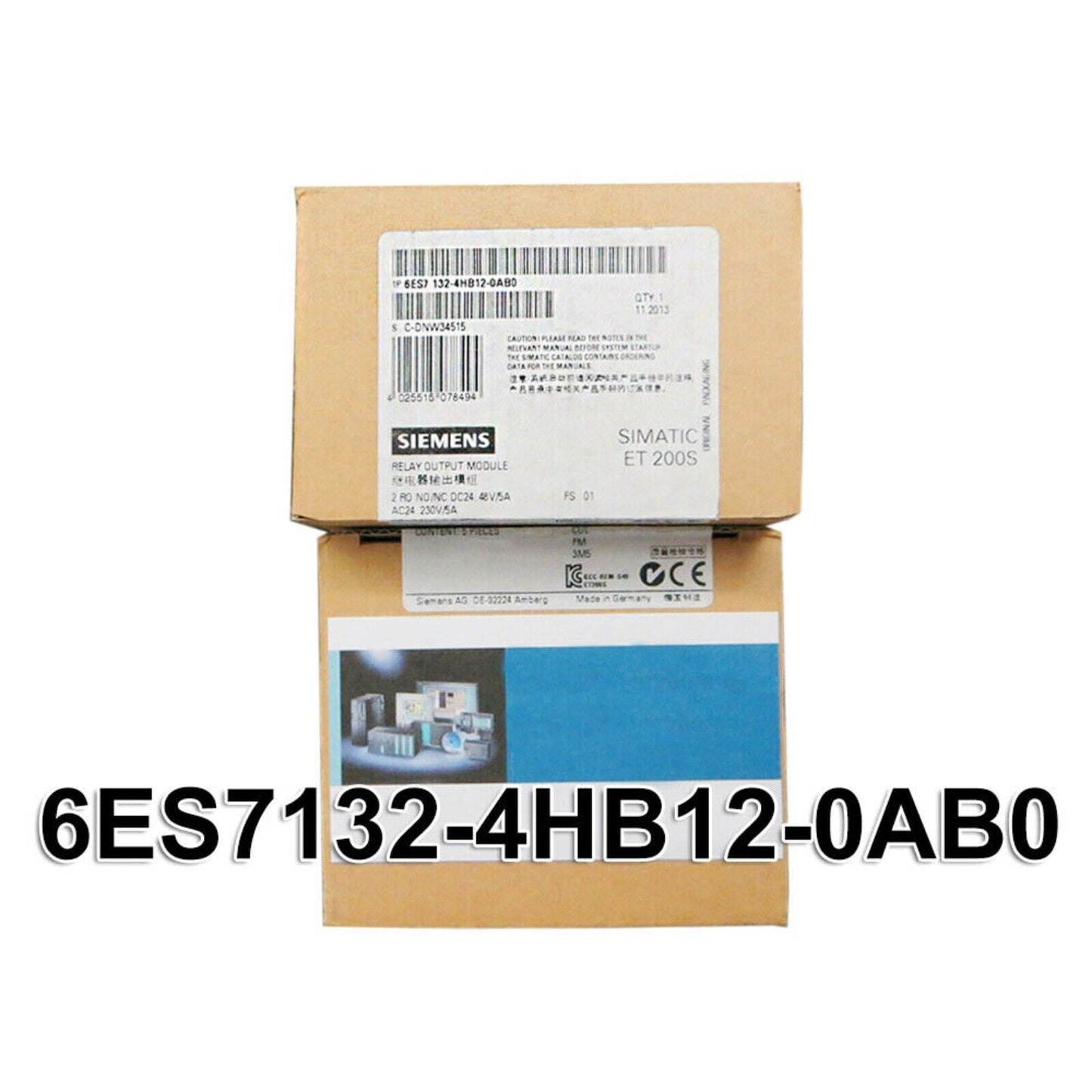Siemens SIMATIC ET 200S Relay Output Module 6ES7132-4HB12-0AB0 packaging, industrial automation part