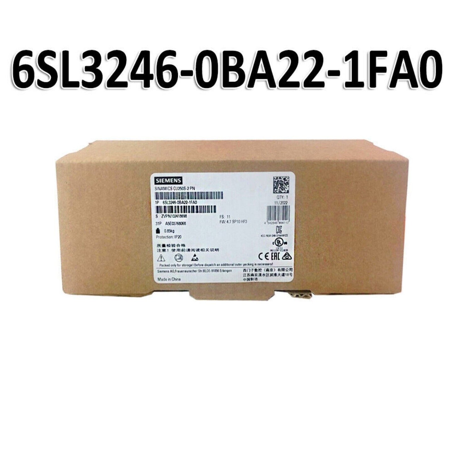 PLC | Siemens | 6SL3 246-0BA22-1FA0 6SL3246-0BA22-1FA0 SINAMICS G120 CONTROL UNIT