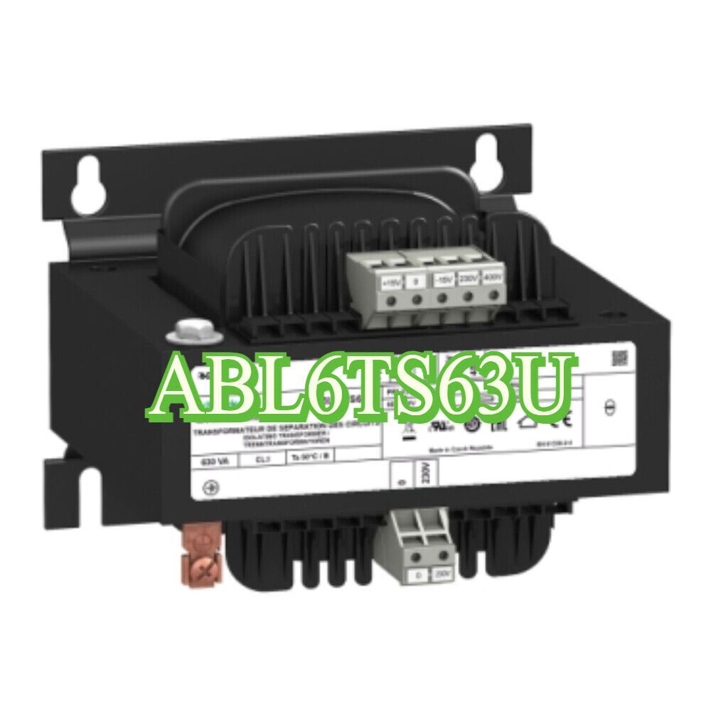 Schneider ABL6TS63U 630VA DIN Rail Panel Mount Transformer, black electrical component