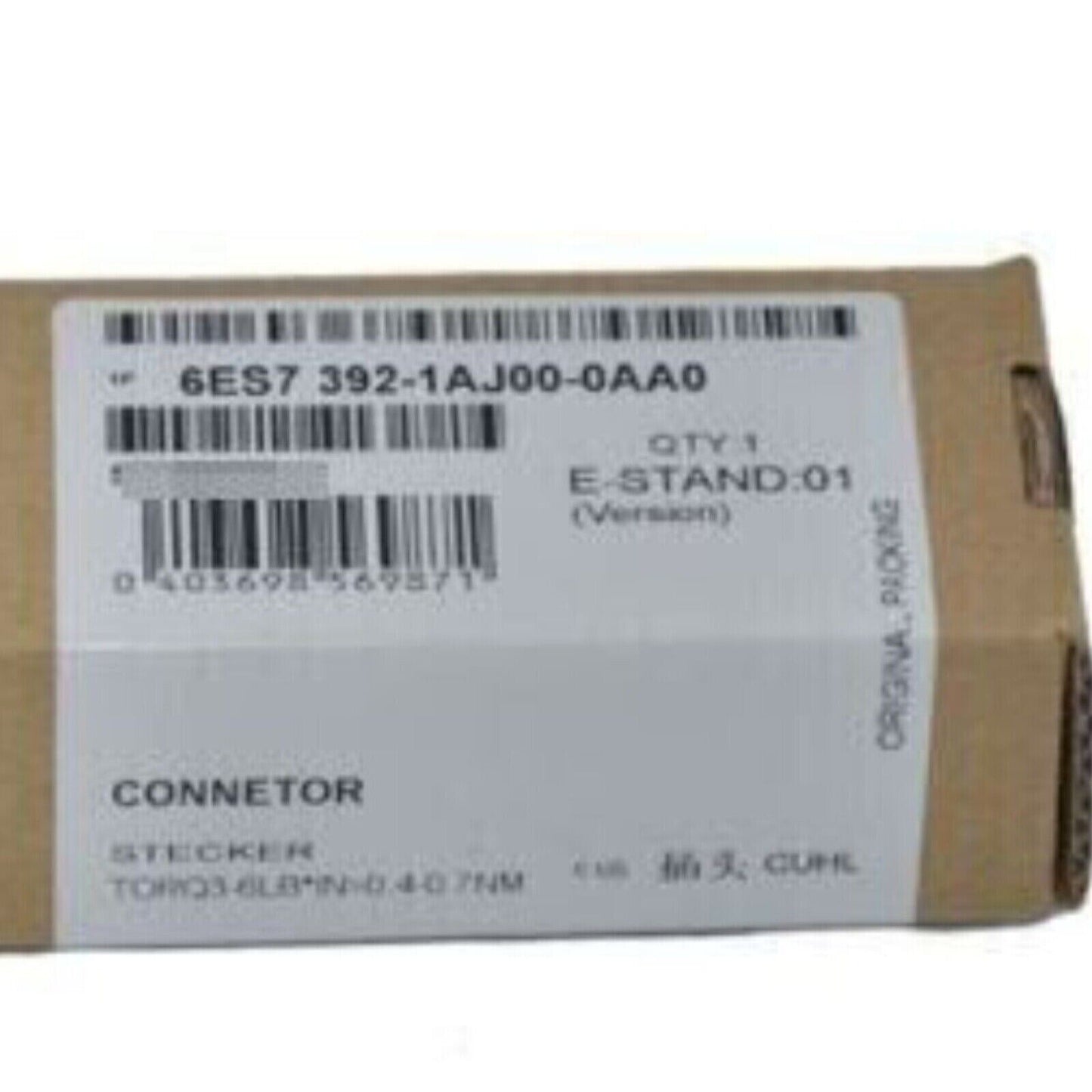 Siemens S7-300 Front Connector 6ES7 392-1AJ00-0AA0 on brown packaging, QTY 1, Original Packing