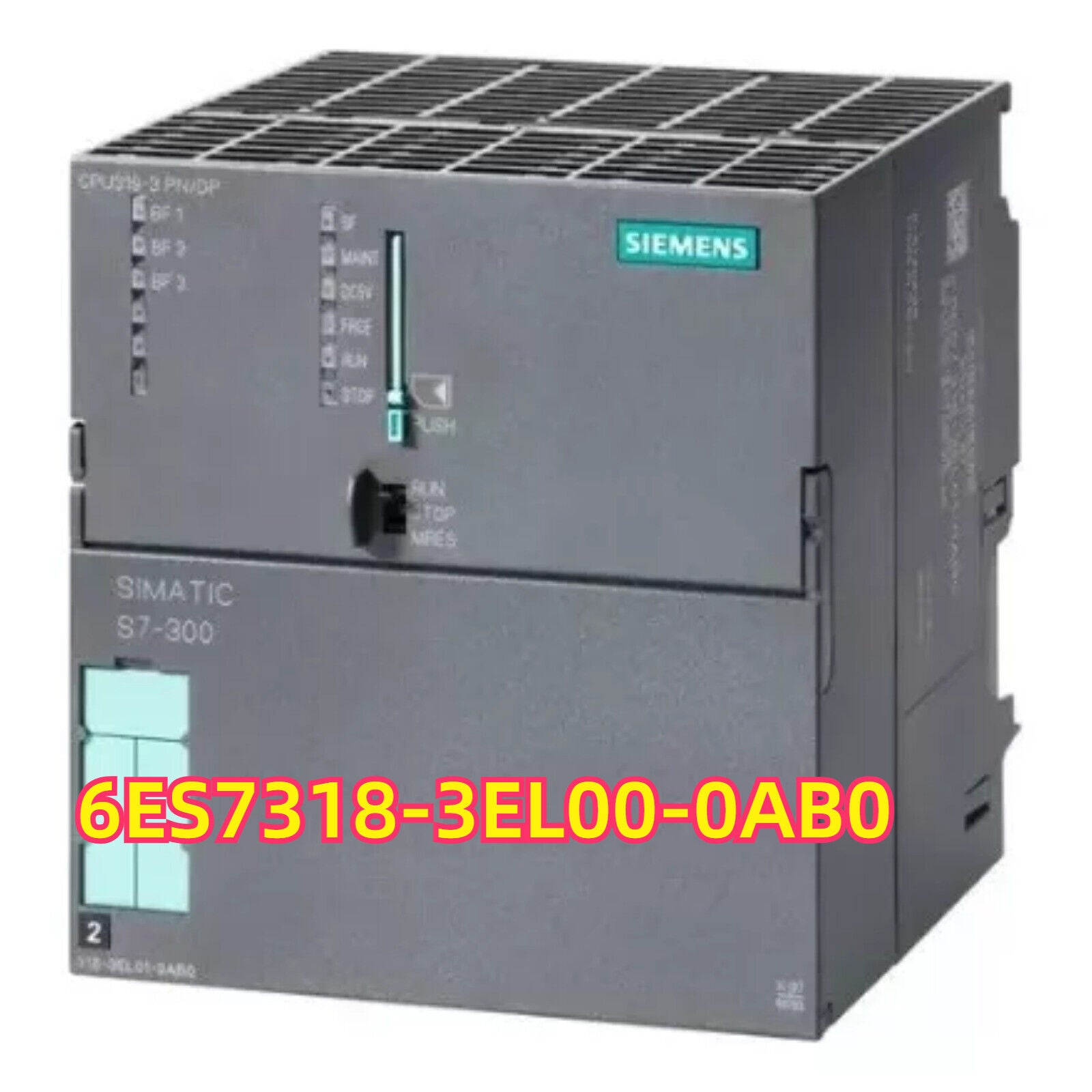 Siemens SIMATIC S7-300 PLC Module 6ES7318-3EL00-0AB0, gray industrial automation part.