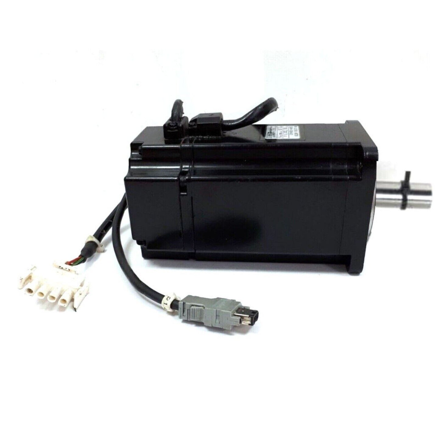 Yaskawa SGMAH-08AAA21 Servo Drive, black industrial automation component with cable and connectors, product detail.
