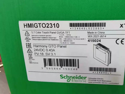 Schneider Electric HMIGTO2310 Touch Screen HMI Panel, 5.7 inch color display, 24VDC, Made in China.
