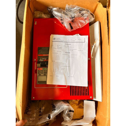 YASKAWA Magnetek VFD inverter inside the box, CIMR-AU4A0103AAA, with Drive Data Record and testing report.