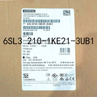 PLC | Siemens | 6SL3 210-1KE21-3UB1 6SL3210-1KE21-3UB1 SINAMICS G120C Rated Power
