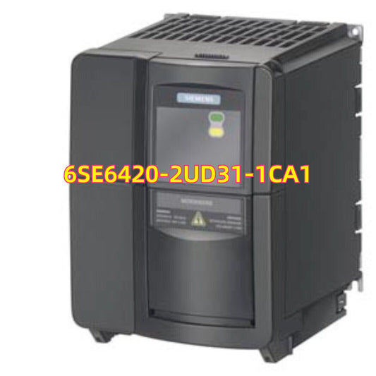 Siemens MICROMASTER 420 drive, model 6SE6420-2UD31-1CA1, black industrial equipment.