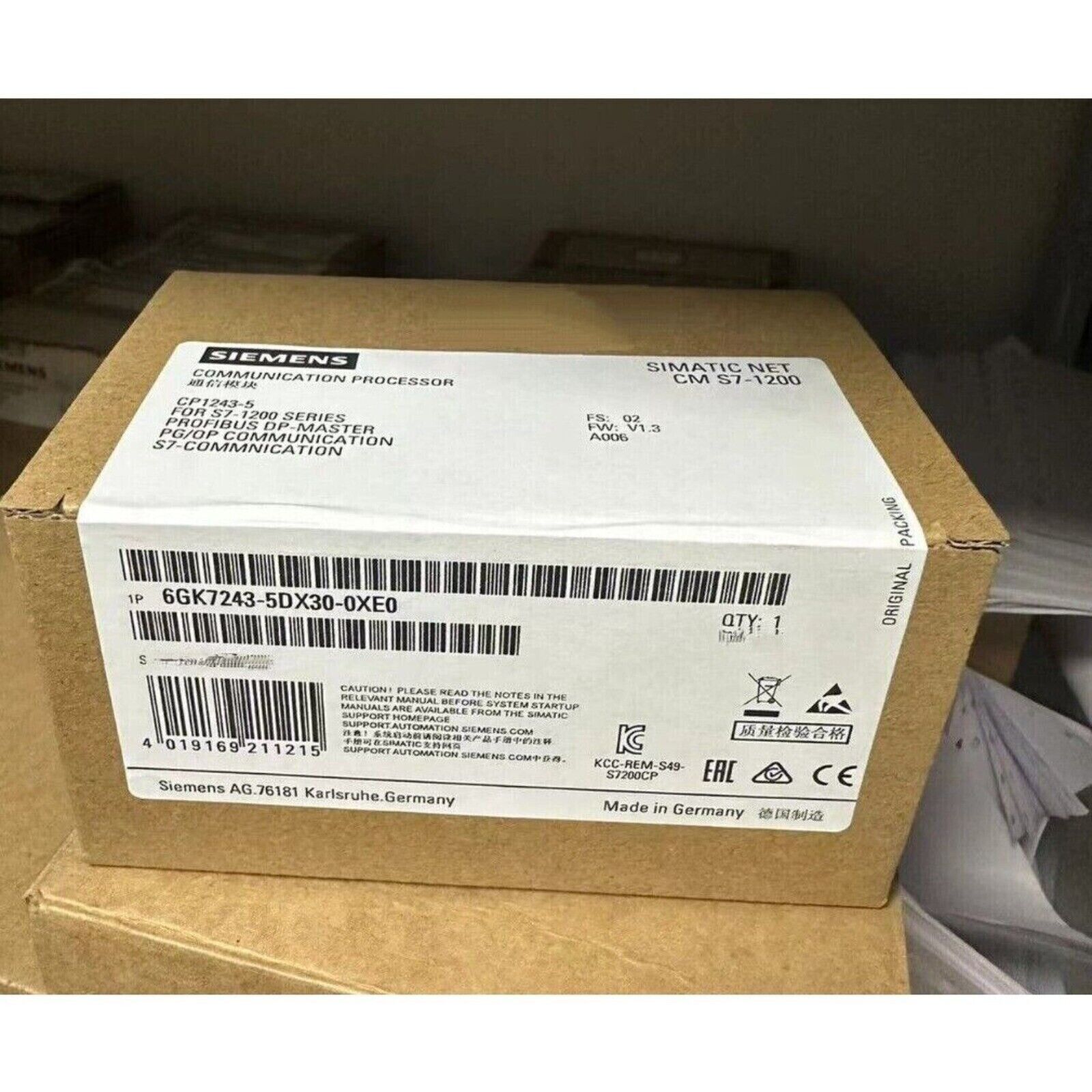 Siemens CM 1243-5 Communication Processor in box, industrial automation part, SIMATIC S7-1200 Series