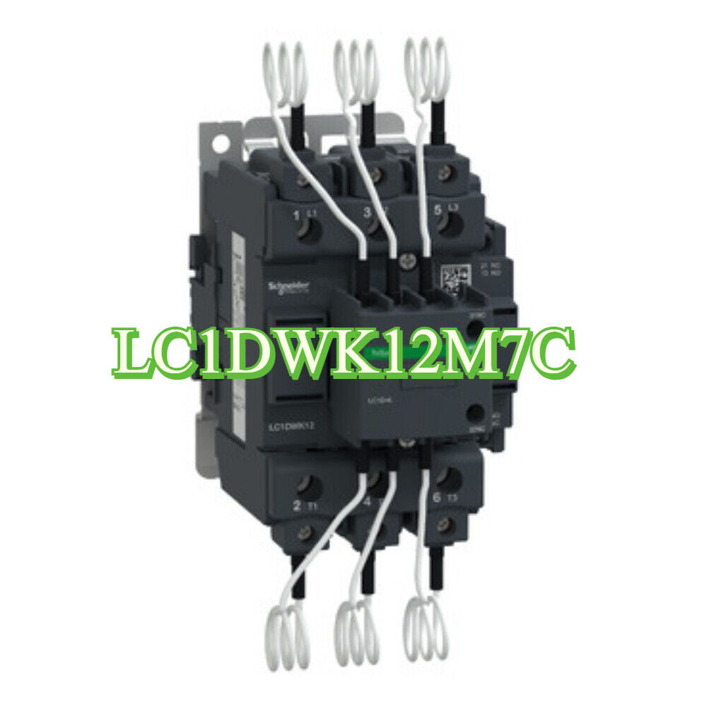 Schneider LC1DWK12M7C Contactor, industrial automation part with wiring and green text overlay
