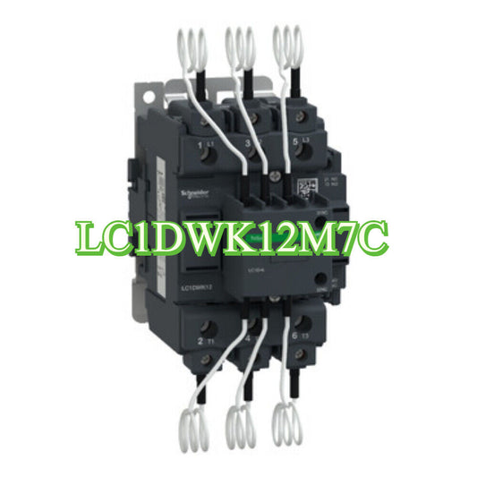 Schneider LC1DWK12M7C Contactor, industrial automation part with wiring and green text overlay