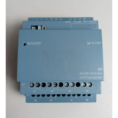 Siemens LOGO! DM16 230R expansion module, gray, 6ED1055-1FB10-0BA2, for industrial automation.