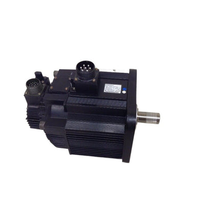 Yaskawa SGMGH-30A2A-YR35 Servo Motor. Black servo motor with multiple connection ports and a silver output shaft.