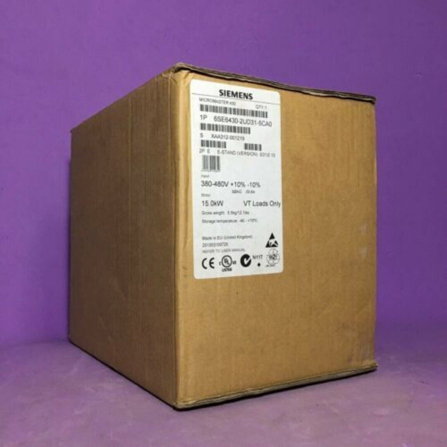 Variable Frequency Drive | Siemens | 6SE6430-2UD31-5CA0 6SE6 430-2UD31-5CA0 MICROMASTER430 without filter