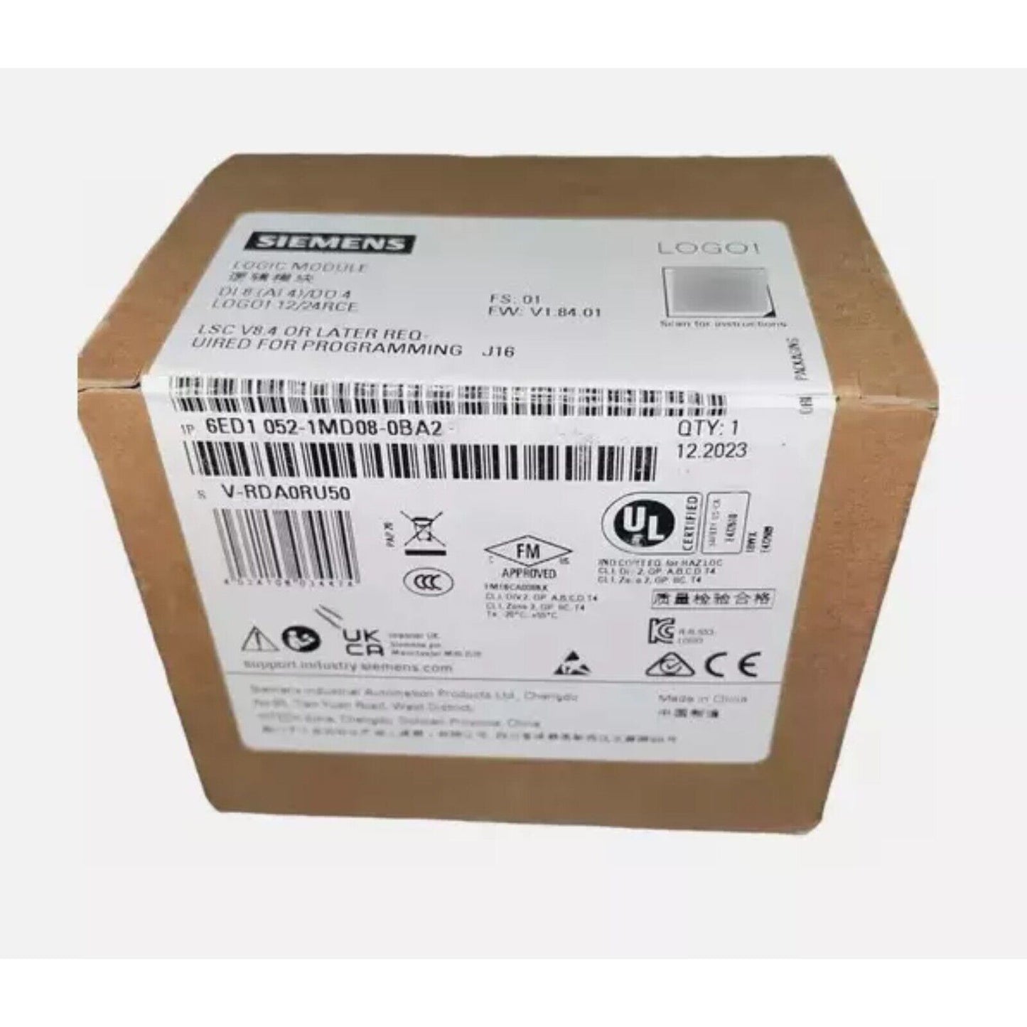 Siemens LOGO! 6ED1052-1MD08-0BA2 Logic Module packaging, industrial automation part