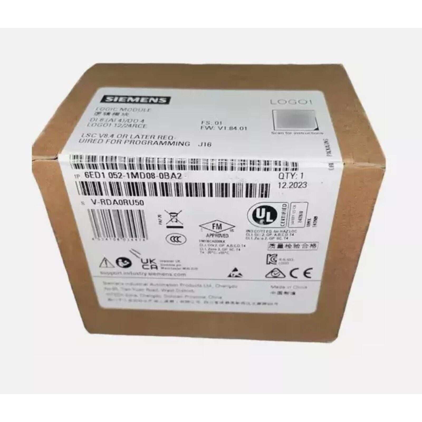 Siemens LOGO! 6ED1052-1MD08-0BA2 Logic Module packaging, industrial automation part