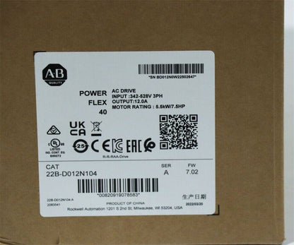 ALLEN BRADLEY 22B-D012N104 SER A POWERFLEX 40 AC DRIVE 7.5 HP ! AB