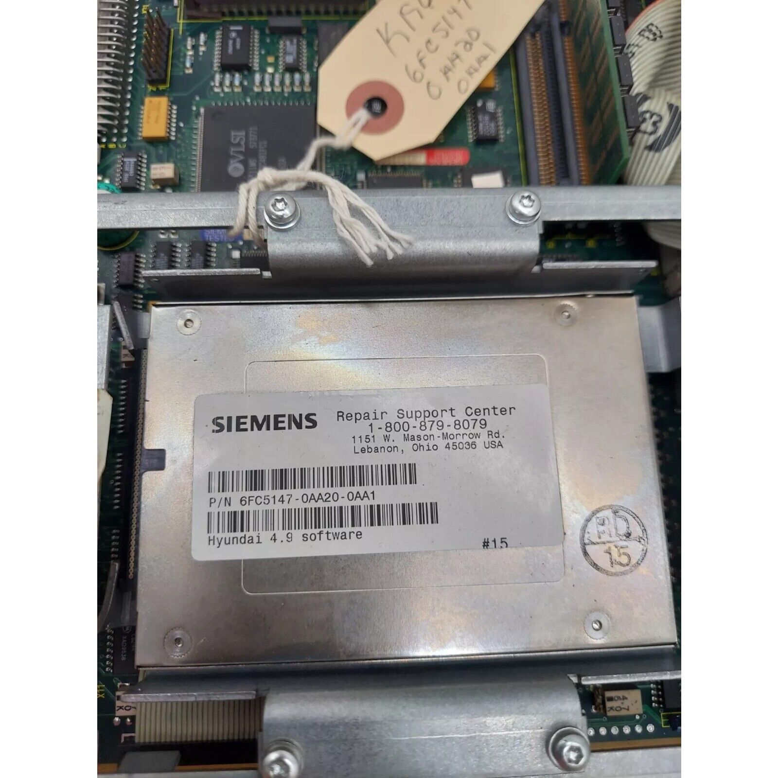 Siemens 6FC5147-0AA20-0AA1 CF Flash Drive. Repair Support Center details visible.