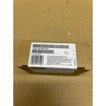 Siemens SIMATIC DP Electronics Module 6ES7138-4FR00-0AA0 in packaging, industrial automation part.