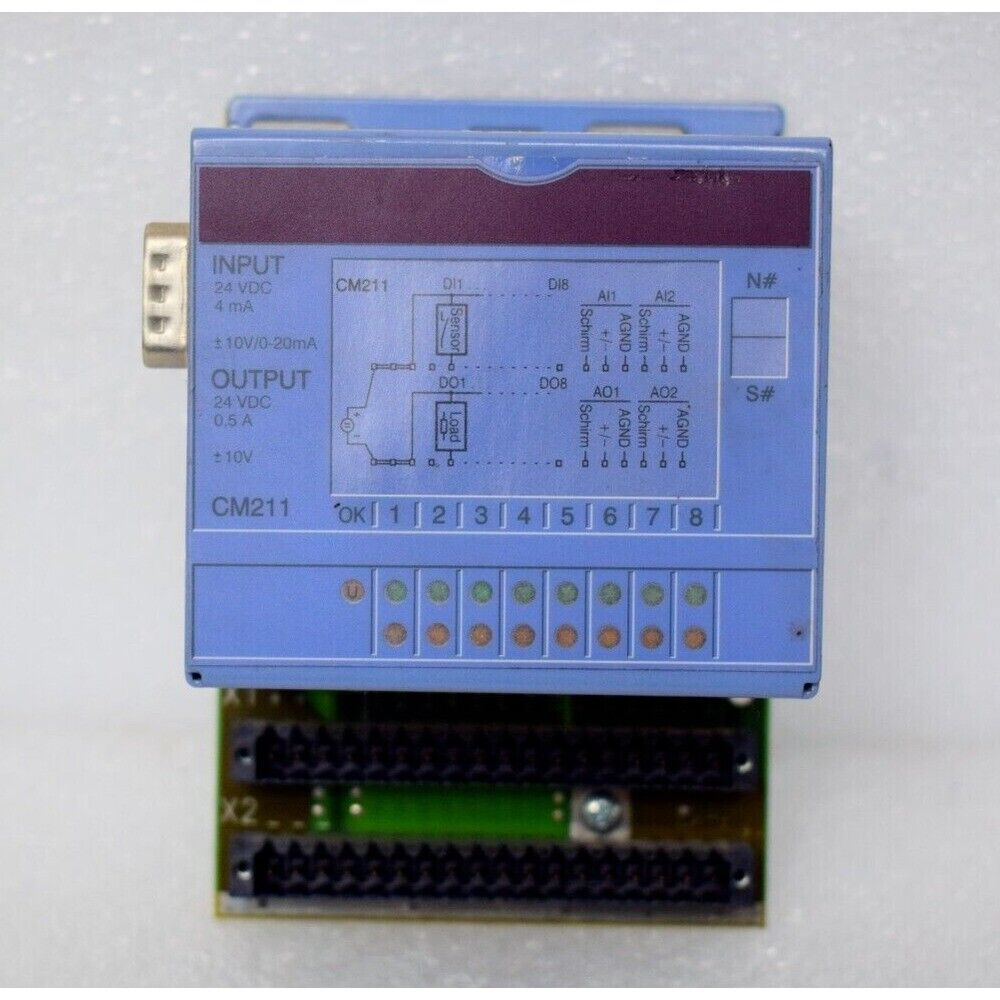B&R 7CM211.7 CM211 PLC module, blue, with input/output ports, industrial automation equipment