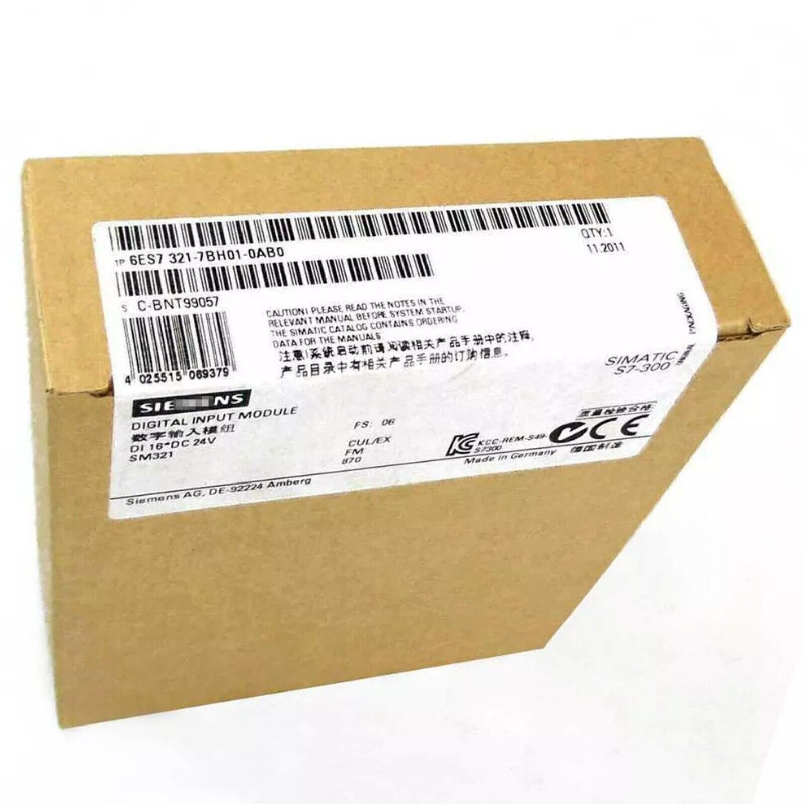 SIMATIC S7-300 digital input module 6ES7321-7BH01-0AB0 box, Siemens, industrial automation part.