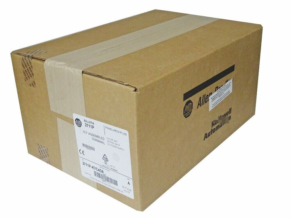 Allen-Bradley 2711P-K7C4D8 PLC in factory sealed box, 6.5" PanelView Plus terminal.