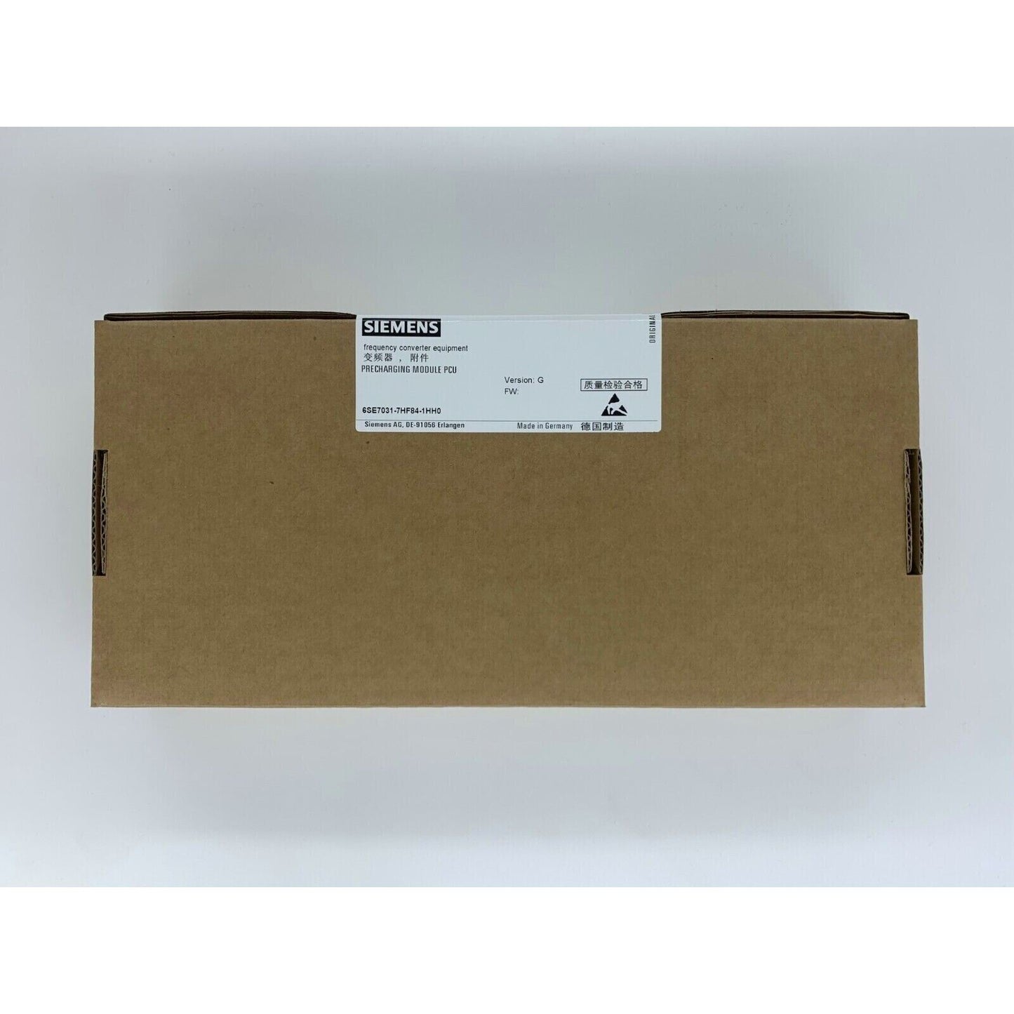 Siemens 6SE7031-7HF84-1HH0 Precharging Module PCU1 in packaging. Industrial automation part.
